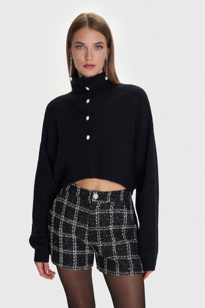 ALE - Cardigan i shkurter bezhe dhe i zi