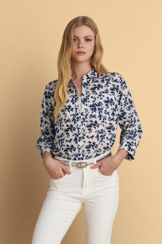 attrattivo - Kemishe e bardhe me motive florale