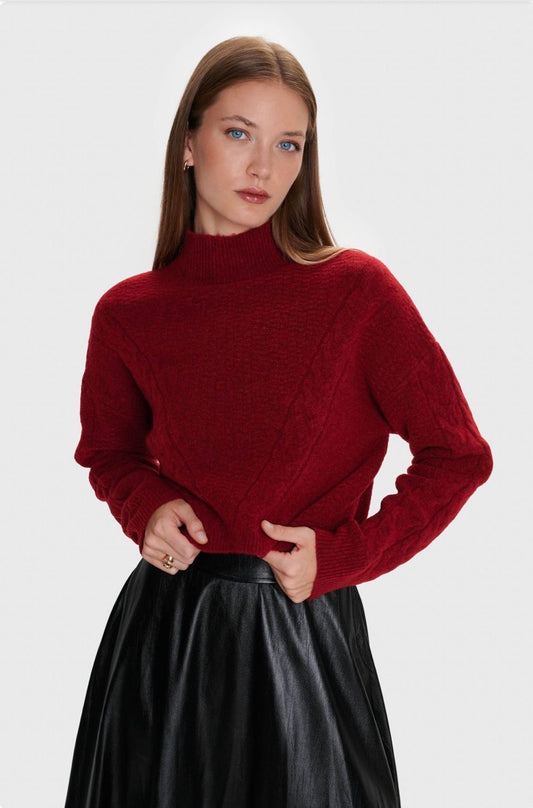 ALE - Pulover e kuqe dhe kafe me jake golf