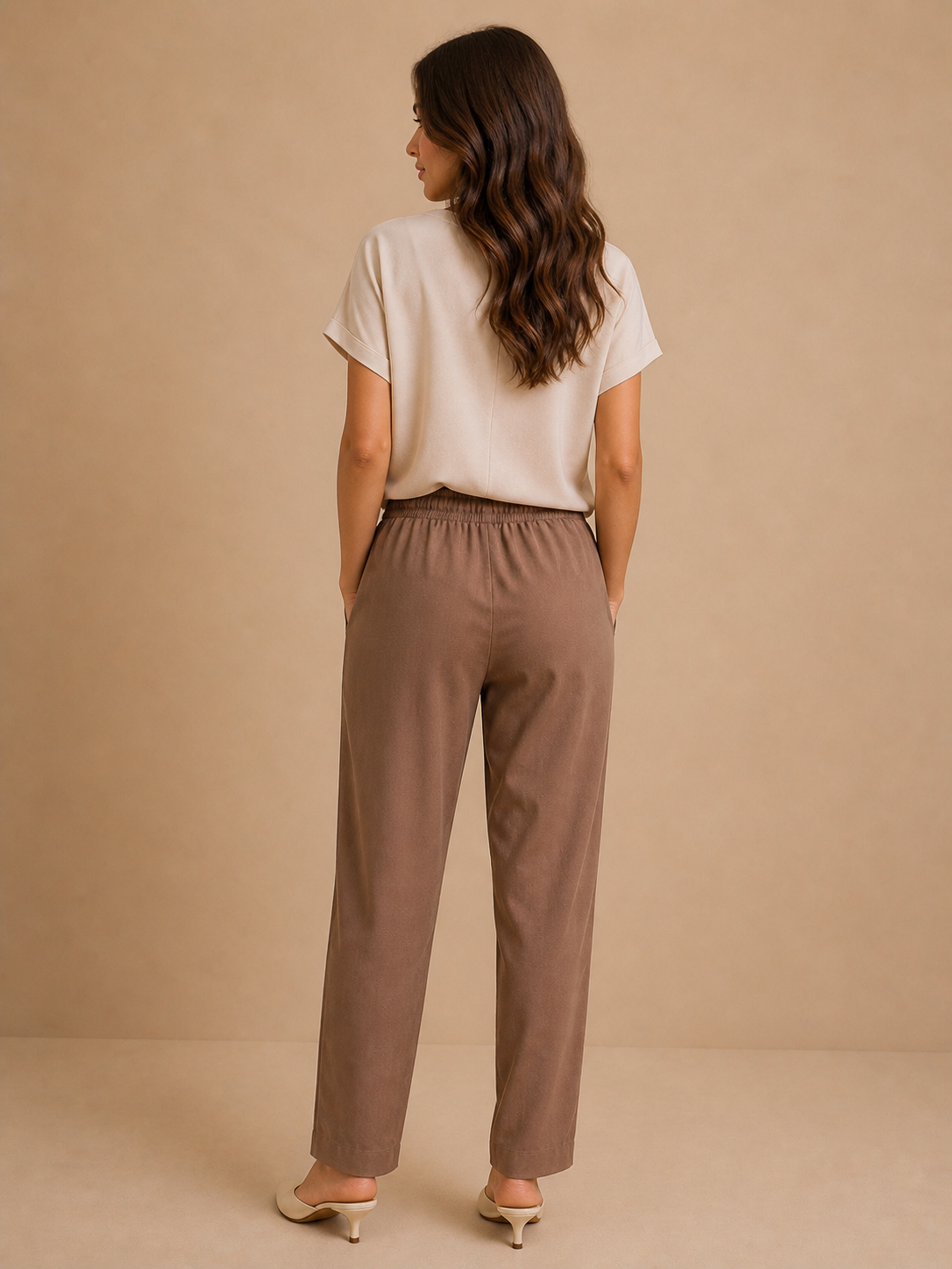 Passager - Pantallona kafe,bezhe,jeshile,blu dhe te bardha me detaje