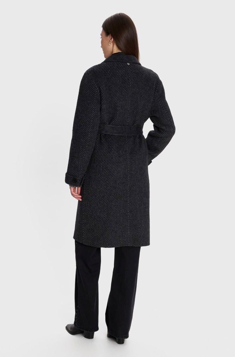 ALE - Pallto gri e gjate me lidhje