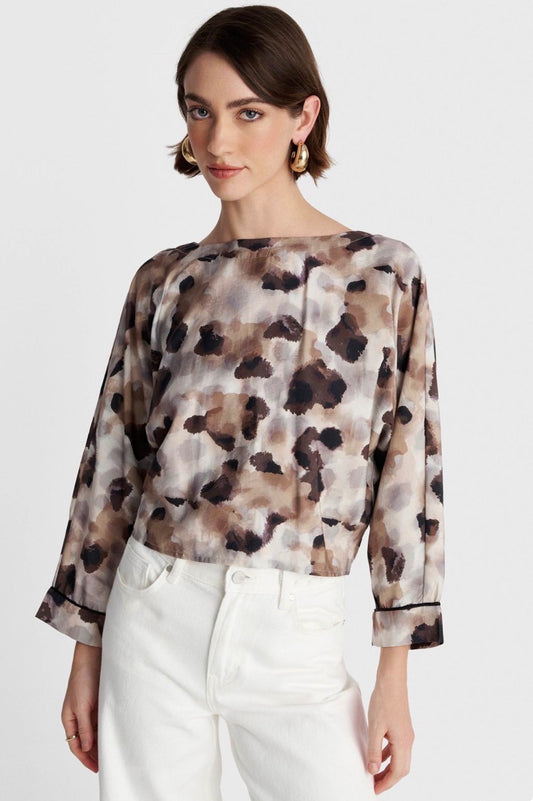 ALE - Bluze bezhe me printe shumengjyreshe