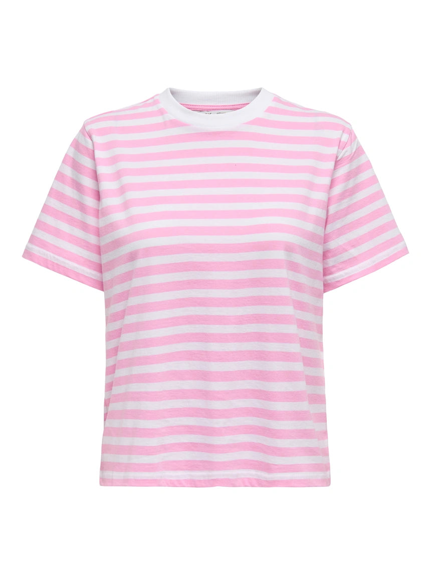 ONLY - Bluze pambuku roze, kafe, e kuqe dhe e zeze me vija