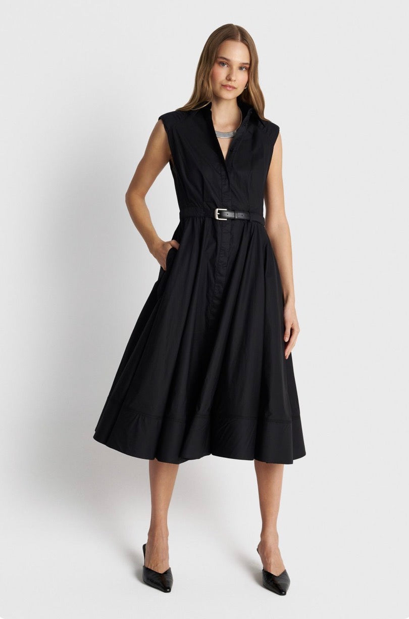 ALE - Fustan trecereksh i zi dhe i bardhe me rrip