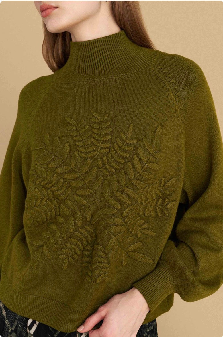 attrattivo - Pulover lejla dhe jeshile me dizajn