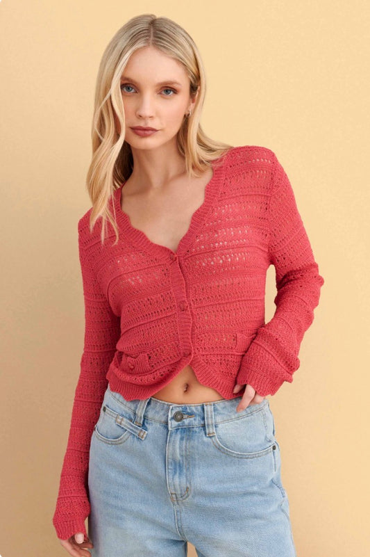 attrattivo - Triko pambuku e thurur e kuqe dhe jeshile