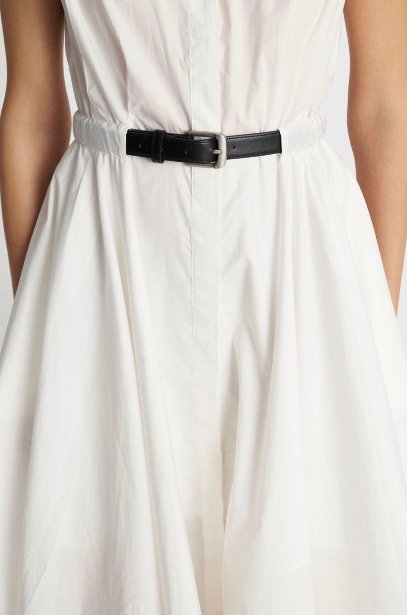 ALE - Fustan trecereksh i zi dhe i bardhe me rrip