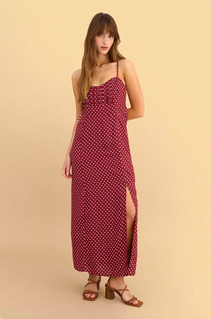 attrattivo - Fustan i kuq me pika