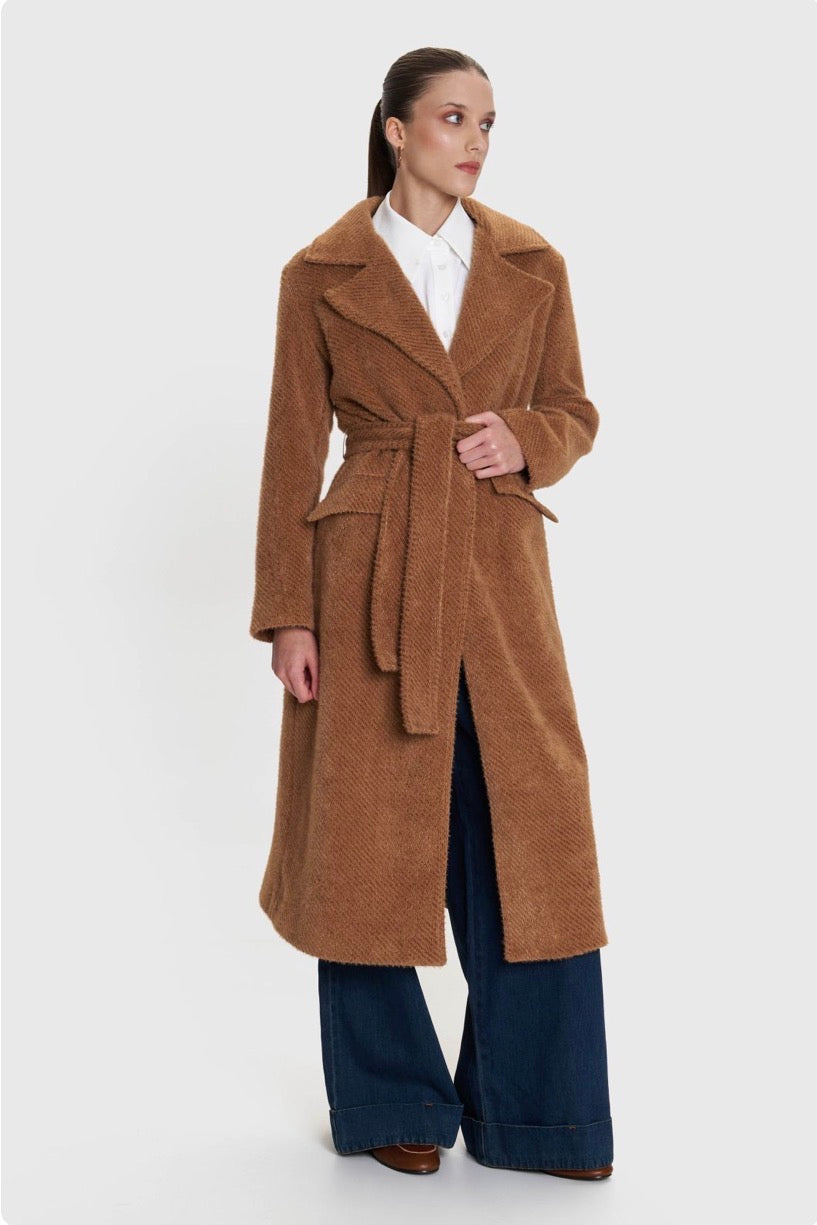 ALE - Pallto e gjate kafe dhe e zeze me xhepa