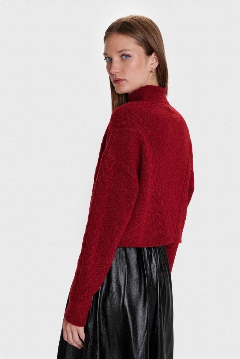 ALE - Pulover e kuqe dhe kafe me jake golf