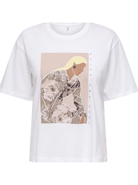 ONLY - Bluze e bardhe me stampe