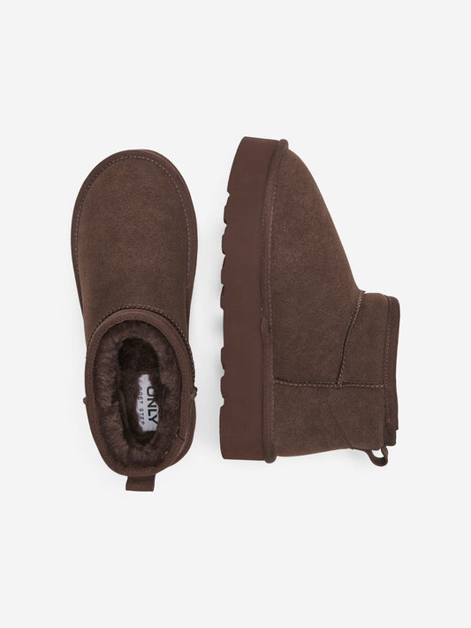 ONLY - Kepuce stil uggs me qafe ne ngjyren kafe, kamel dhe te zeze