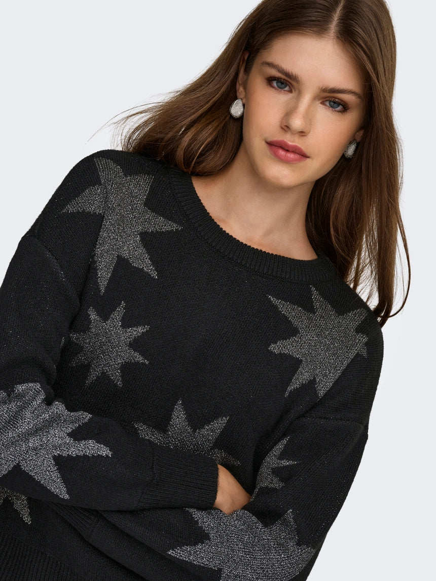 ONLY - Pulover kafe , gri dhe e zeze me detaje