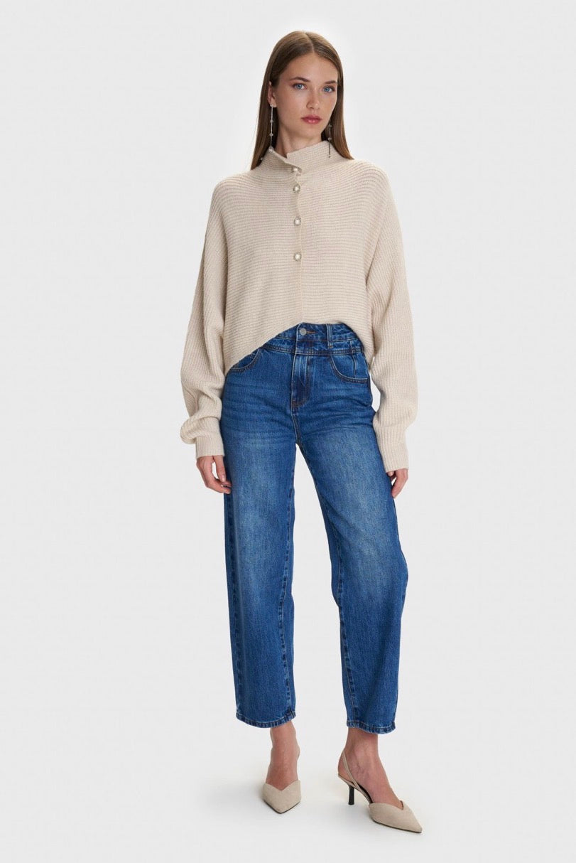 ALE - Cardigan i shkurter bezhe dhe i zi