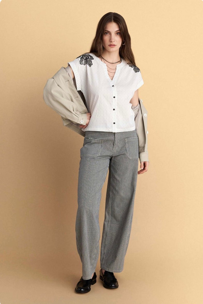 attrattivo - Kemishe e bardhe me vija dhe detaje