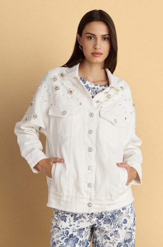 attrattivo - Xhakete e bardhe xhins me elemente dekorative