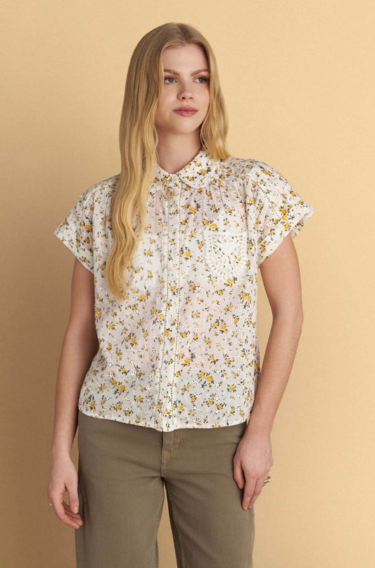 attrattivo - Kemishe e bardhe me motive florale.