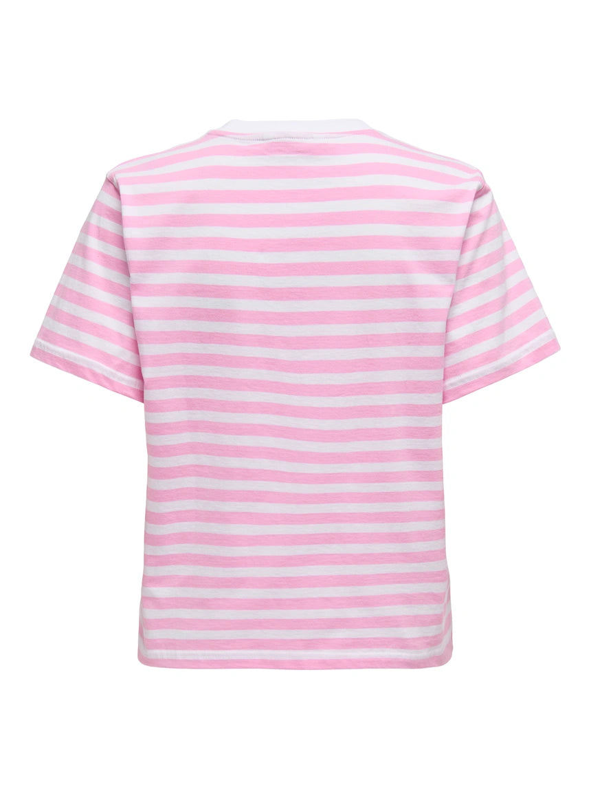 ONLY - Bluze pambuku roze, kafe, e kuqe dhe e zeze me vija