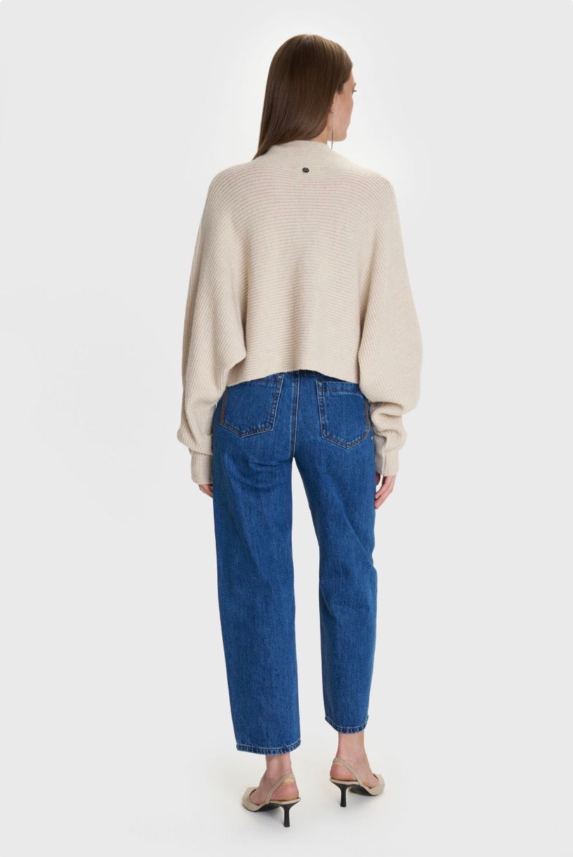 ALE - Cardigan i shkurter bezhe dhe i zi