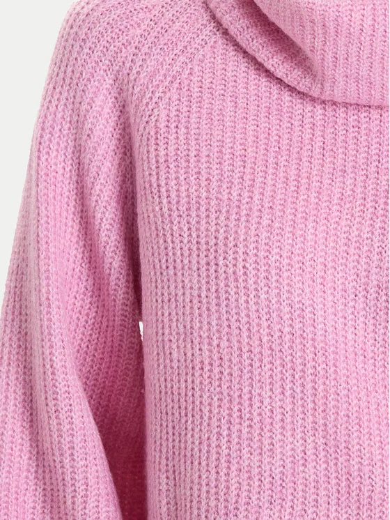 ONLY - Pulover roze dhe bezhe me golf