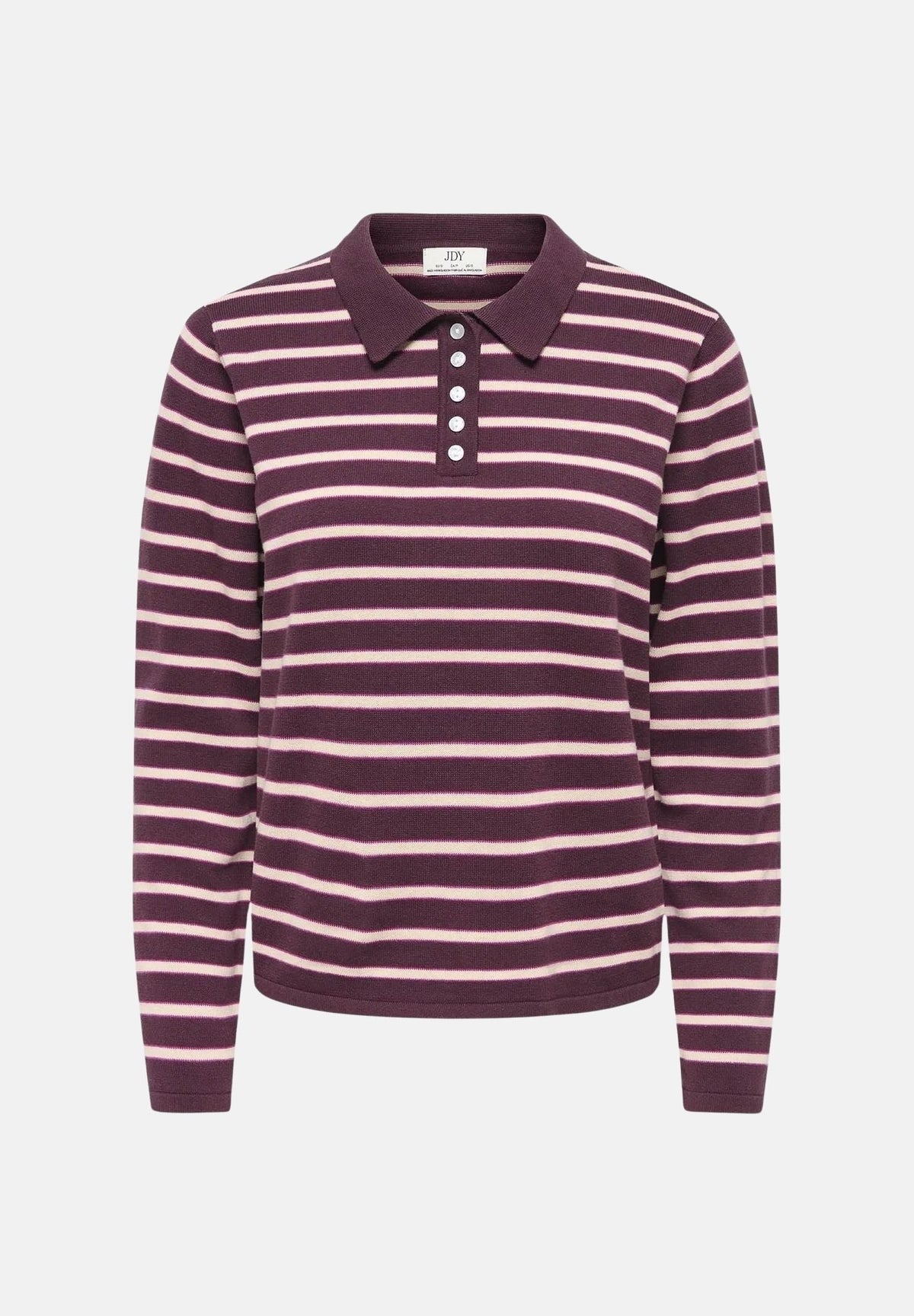 ONLY JDY - Bluze polo me vija ne ngjyren vishnje dhe kafe