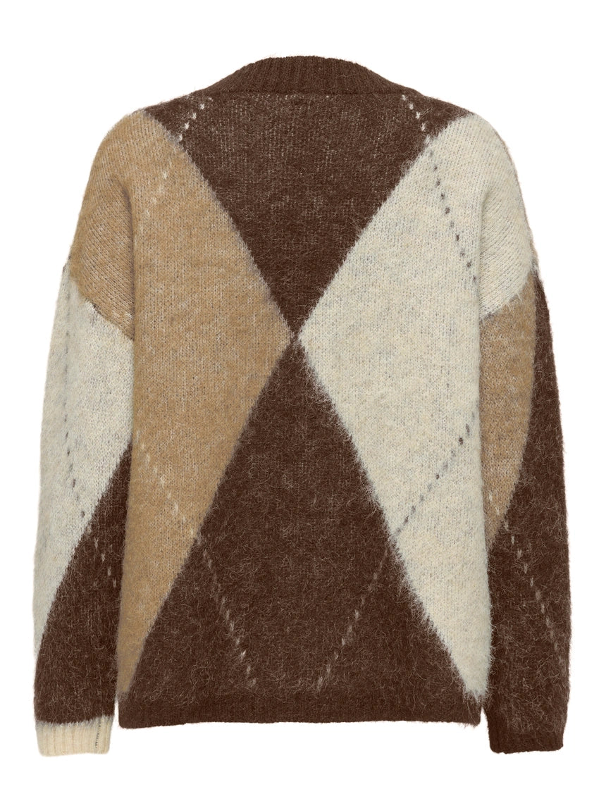 ONLY - Triko me motive blu dhe kafe