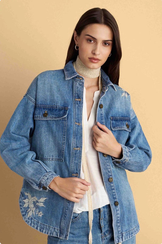 attrattivo - Xhakete blu xhins me qendisje