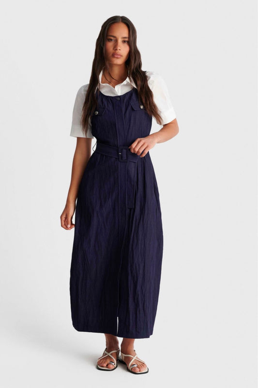 ALE - Set me dy pjese fustan dhe bluze ne ngjyren blu