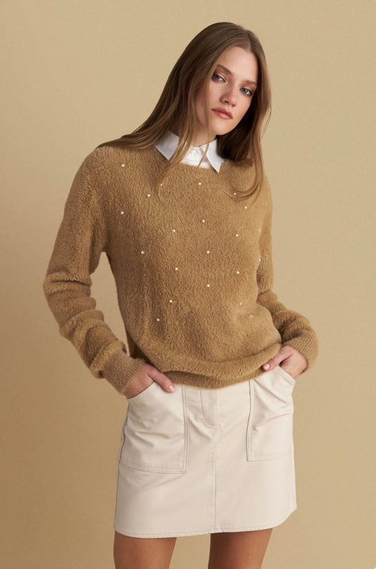 attrattivo - Pulover kafe me jake dekorative