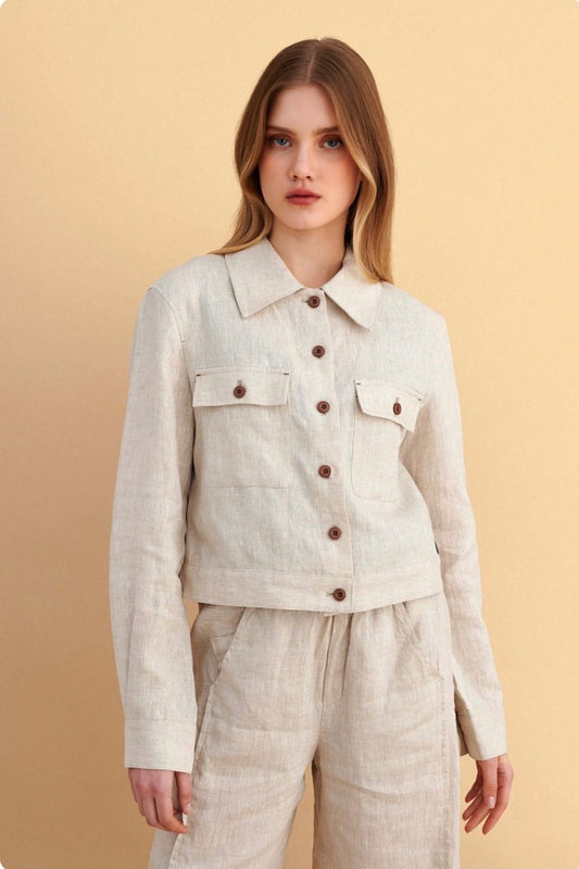 attrattivo - Xhakete lino bezhe me xhepa