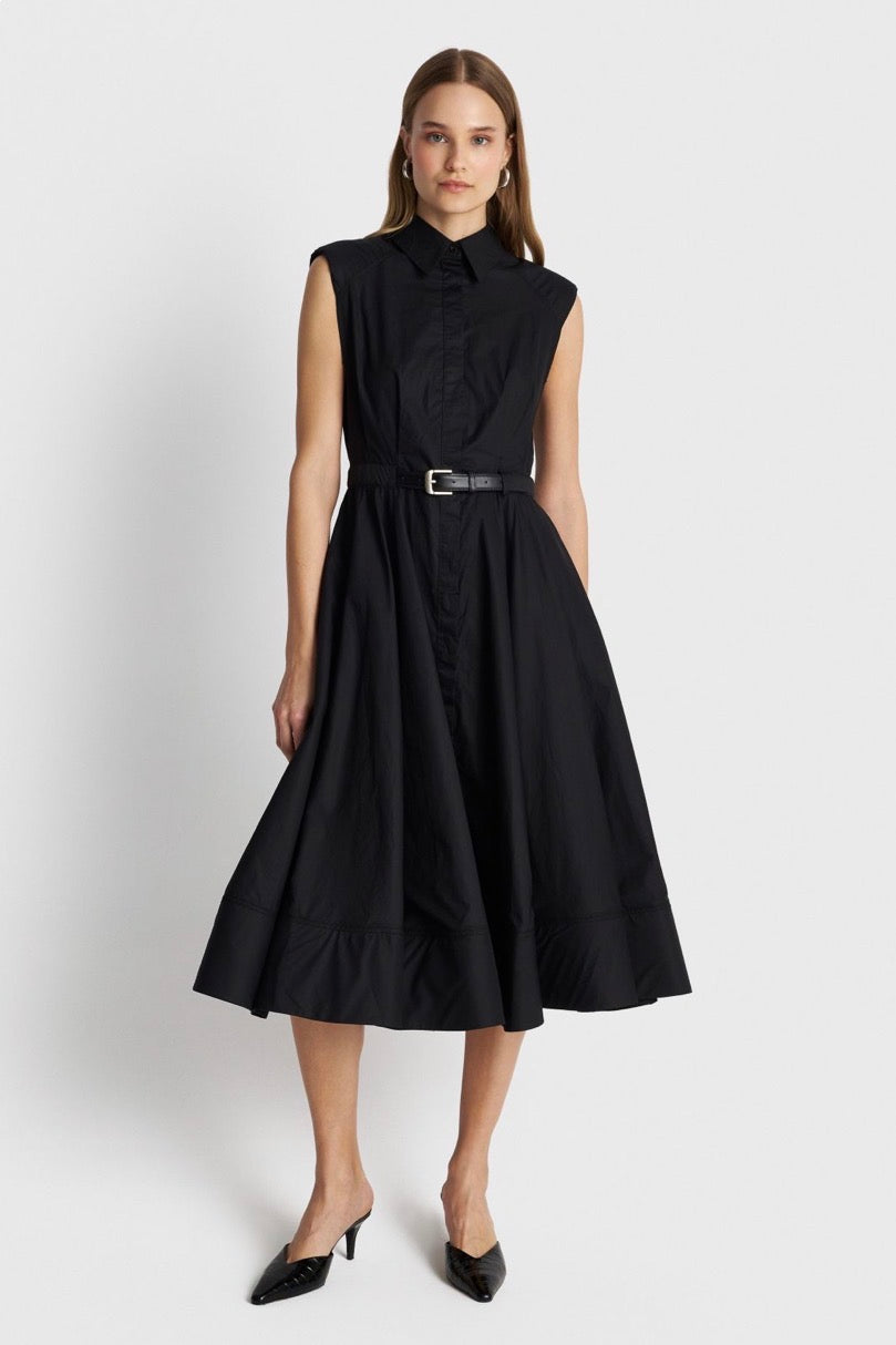 ALE - Fustan trecereksh i zi dhe i bardhe me rrip