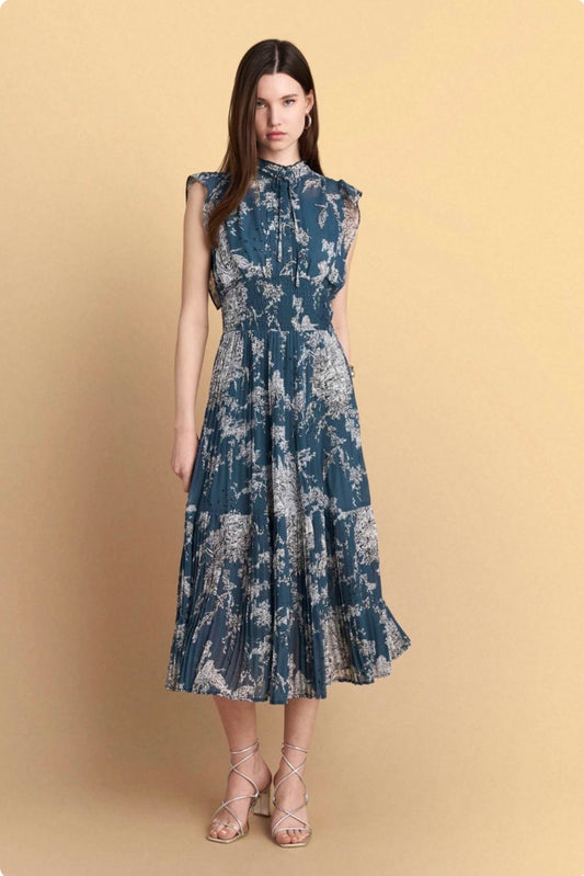 attrattivo - Fustan blu trecereksh me printe