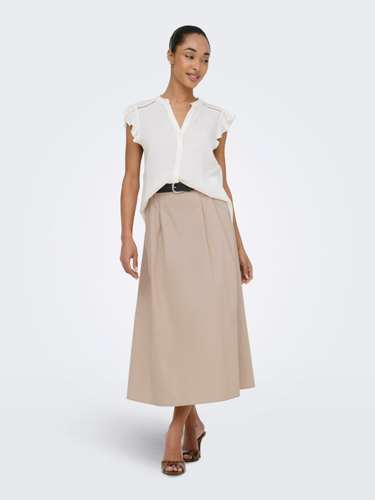 ONLY - Fund trecereksh bezhe, e bardhe dhe jeshile me rrip