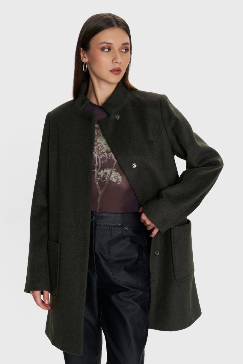 ALE - Pallto e shkurter jeshile dhe e zeze me xhepa perpara