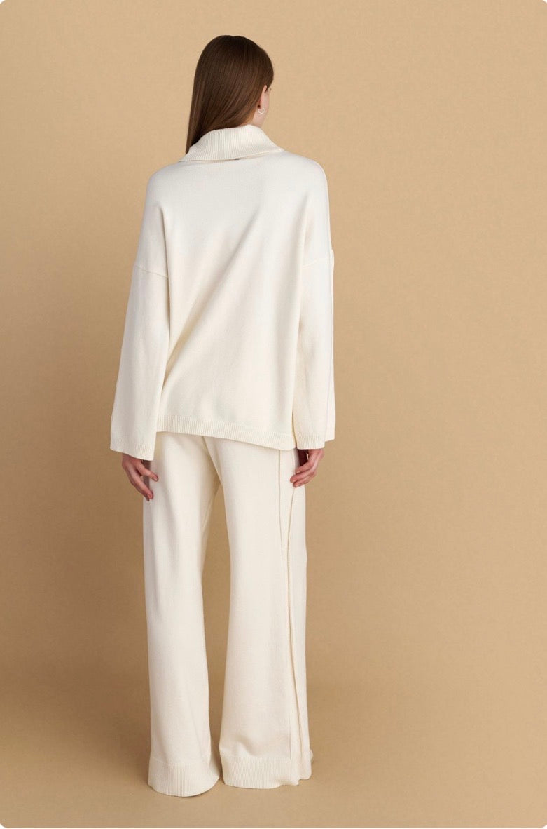 attrattivo - Set deve pulover dhe pantallona ne ngjyren bezhe dhe kafe