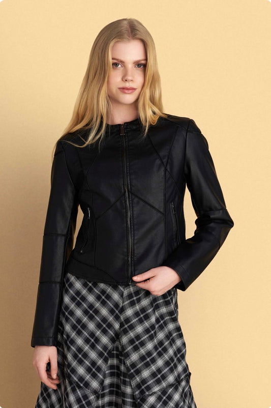 attrattivo - Xhakete lekure e zeze me qepje dekorative