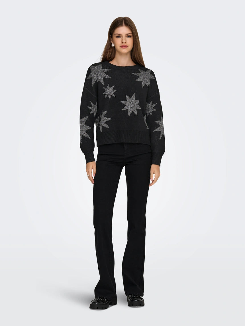 ONLY - Pulover kafe , gri dhe e zeze me detaje