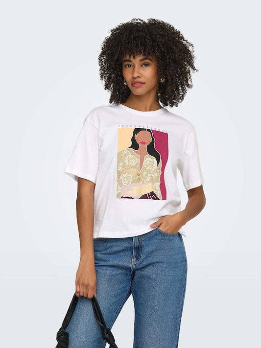 ONLY - Bluze e bardhe me stampe