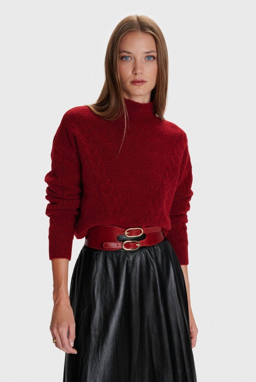 ALE - Pulover e kuqe dhe kafe me jake golf