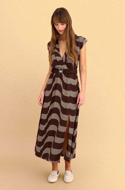 attrattivo - Fustan kaf me printe dhe rrip