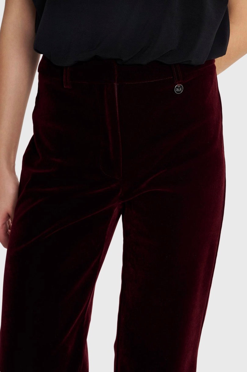 ALE - Pantallona veludhe vishnje dhe e zeze ne prerje te drejte