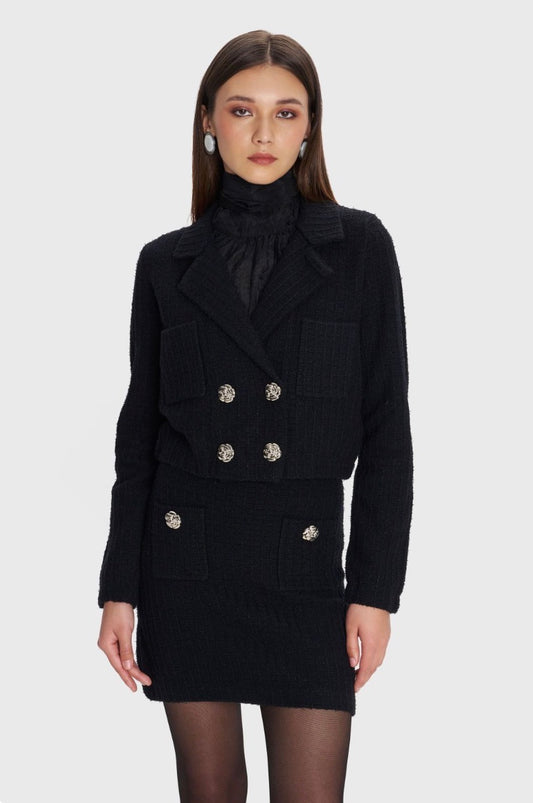 ALE - Fund i zi i shkurter me kopsa dekorative