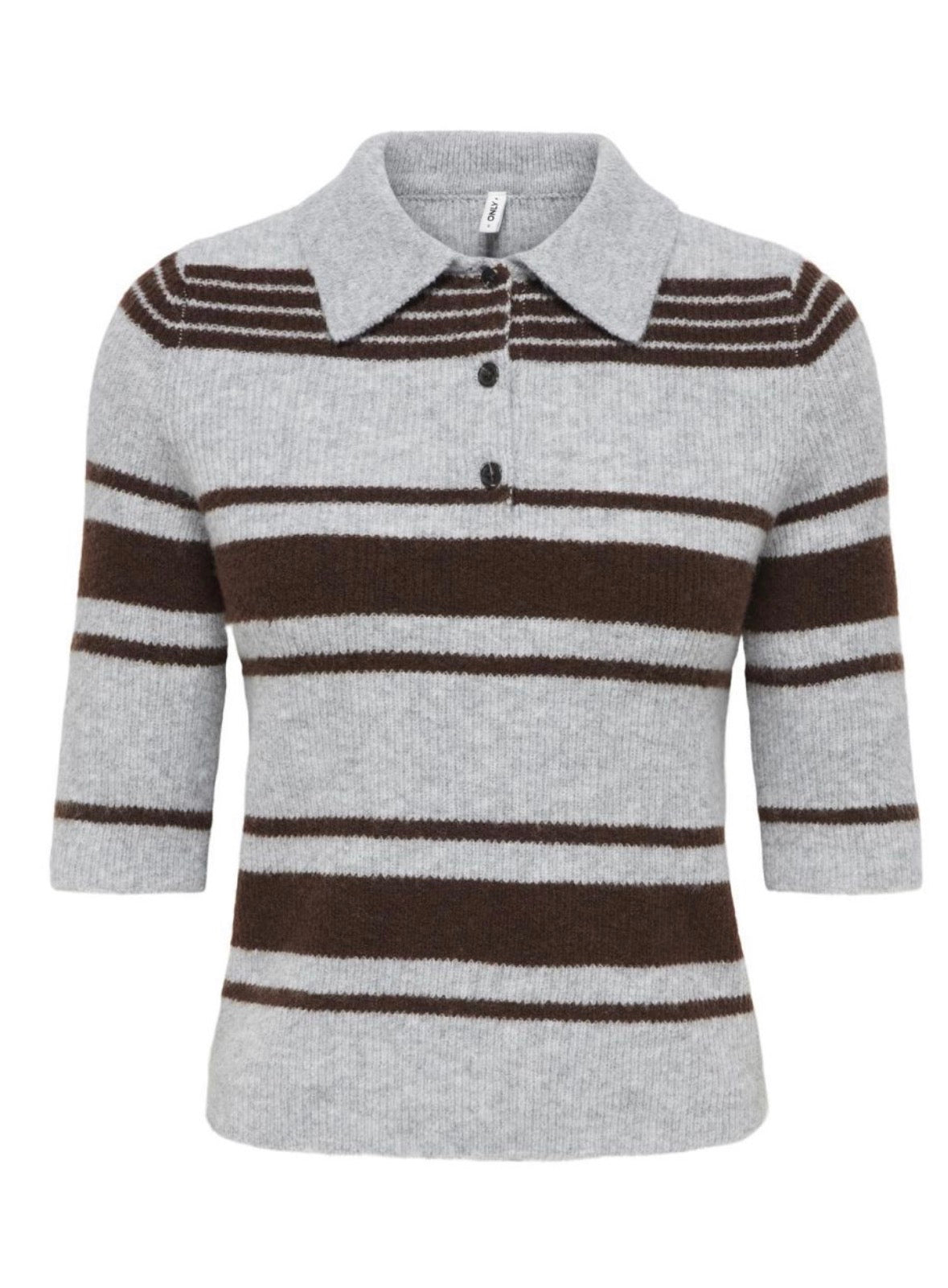 ONLY - Pulover kafe dhe gri me meng te shkurta