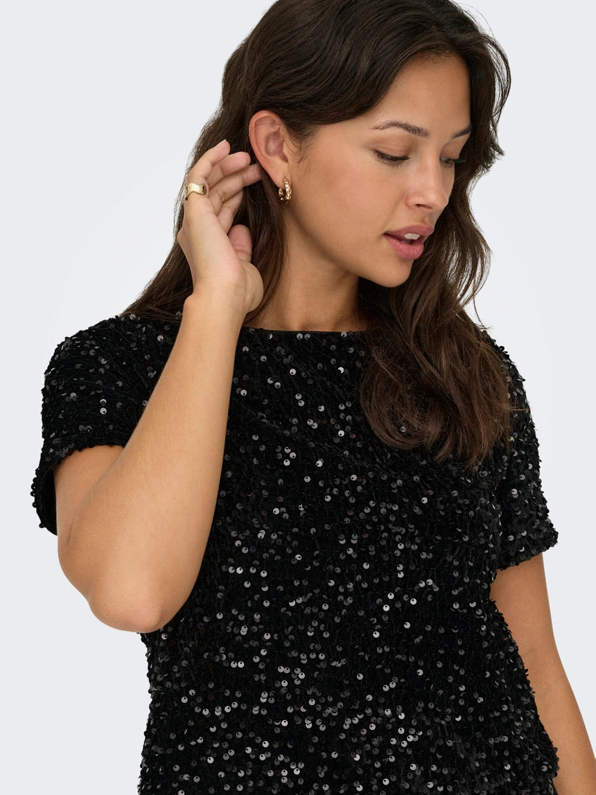 ONLY - Bluze vishnje, e zeze dhe gold me temina