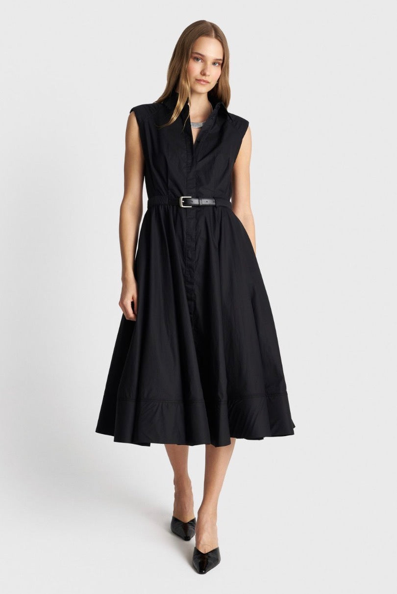 ALE - Fustan trecereksh i zi dhe i bardhe me rrip