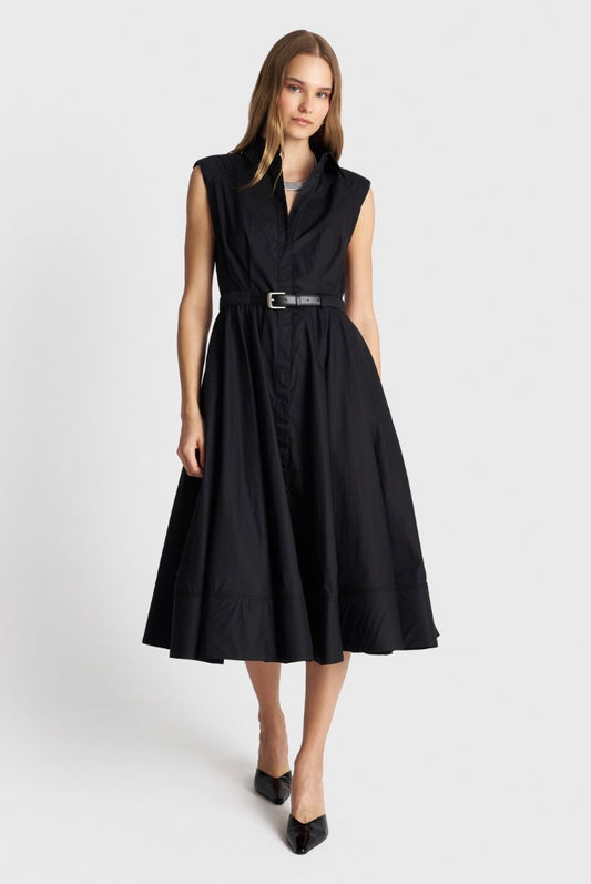 ALE - Fustan trecereksh i zi dhe i bardhe me rrip