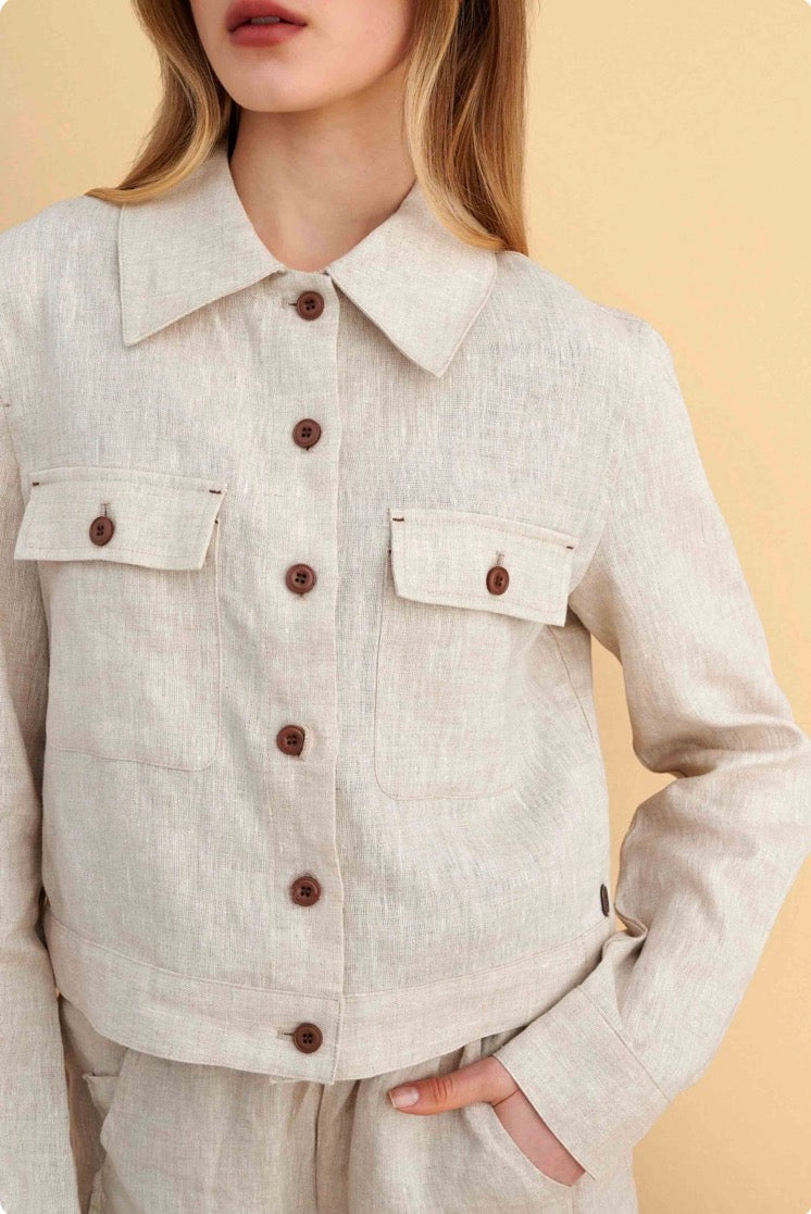 attrattivo - Xhakete lino bezhe me xhepa