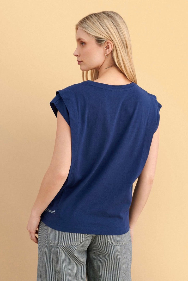 attrattivo - Bluze pambuku blu dhe e bardhe me printe