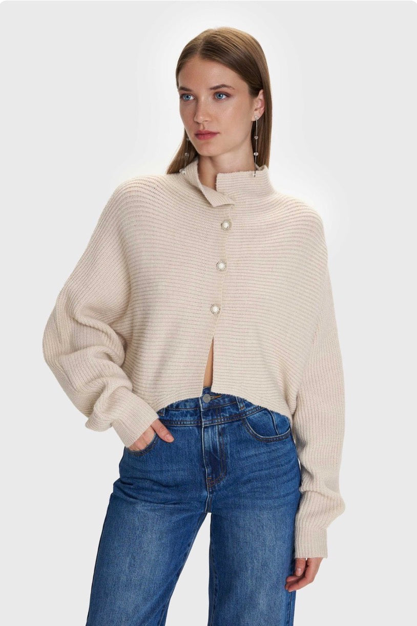 ALE - Cardigan i shkurter bezhe dhe i zi