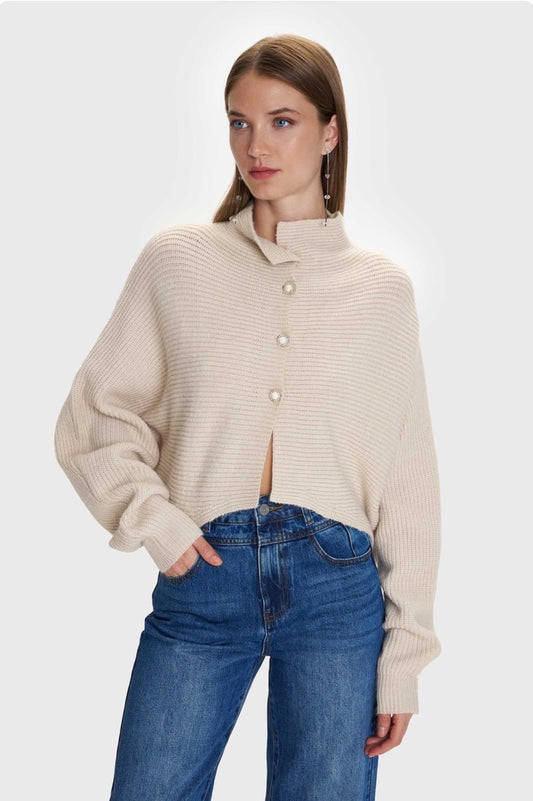 ALE - Cardigan i shkurter bezhe dhe i zi